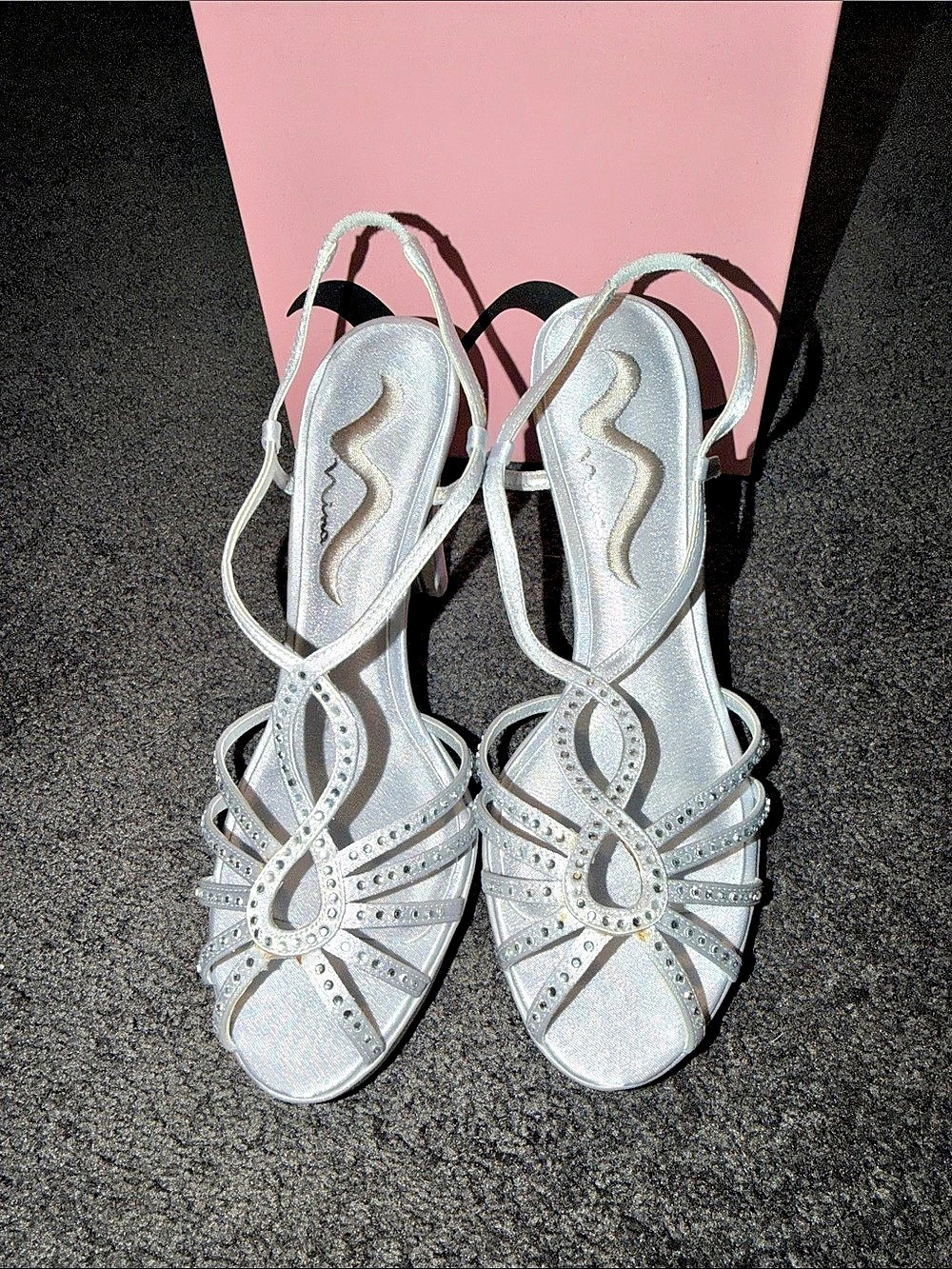 Nina Silver Embellished Heels